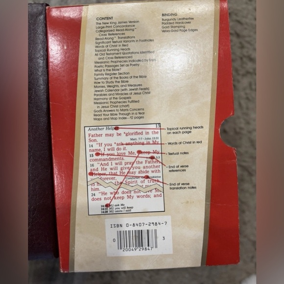 Holy Bible King James Giant Print References Concordance Nelson 233BG Burgundy - Picture 3 of 6